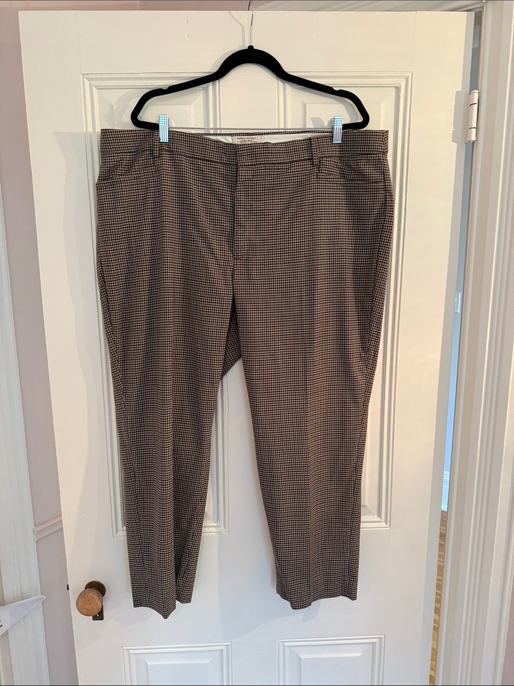 Banana Republic Brown Houndstooth Cropped Dress Pants